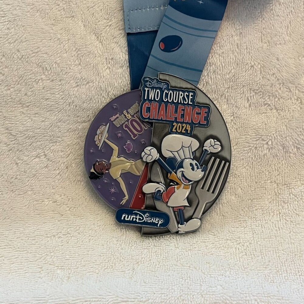 Run Disney 2024‎ Wine & Dine Two Course Challenge Medal Mickey Remy Tiana